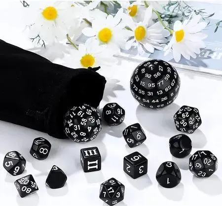 Dragon's Lair Complete Dice Set D3-D100 tärningsset svart