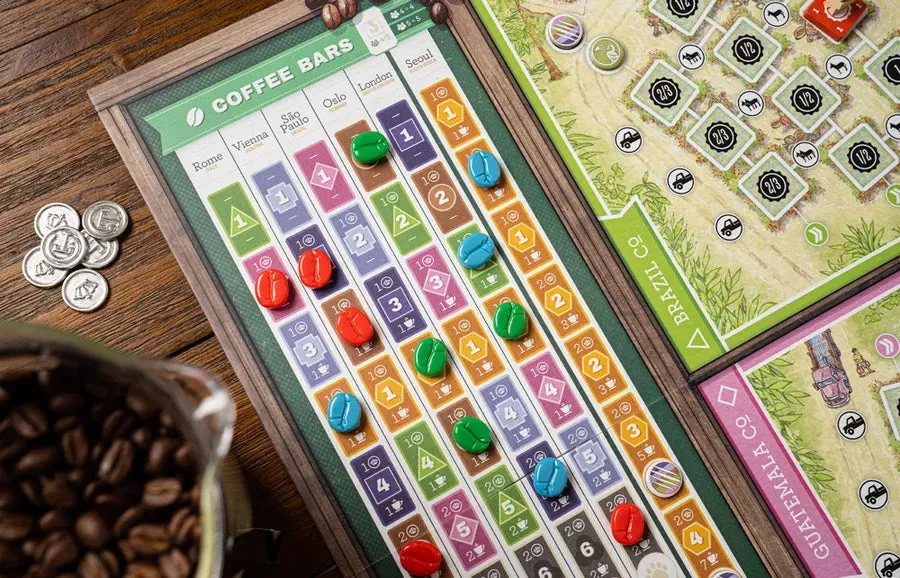 Dragon's Lair Coffee Traders strategispel 2-5 spelare tungt