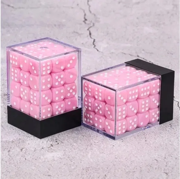 Dragon's Lair Rosa tärningar D6 12mm 36-pack sexsidiga