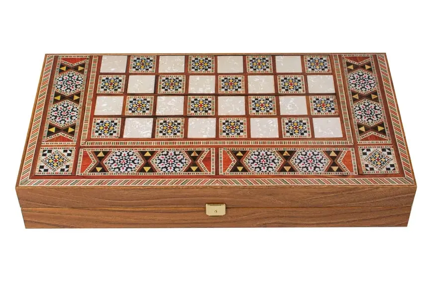 Manopoulos Mosaic backgammon och dam medium wenge