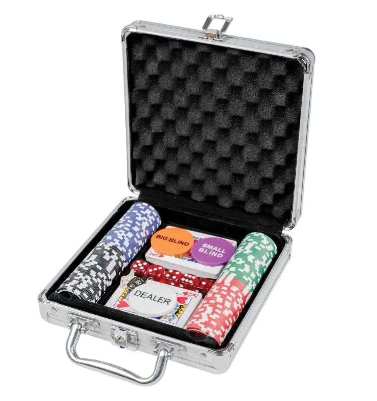Philos Pokerset 100 marker aluminiumväska 3756 klassisk