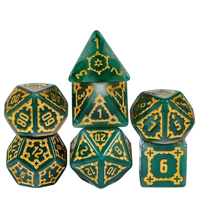 Dragon's Lair Huge Dice tärningsset Green Jade 25mm 7 delar stor