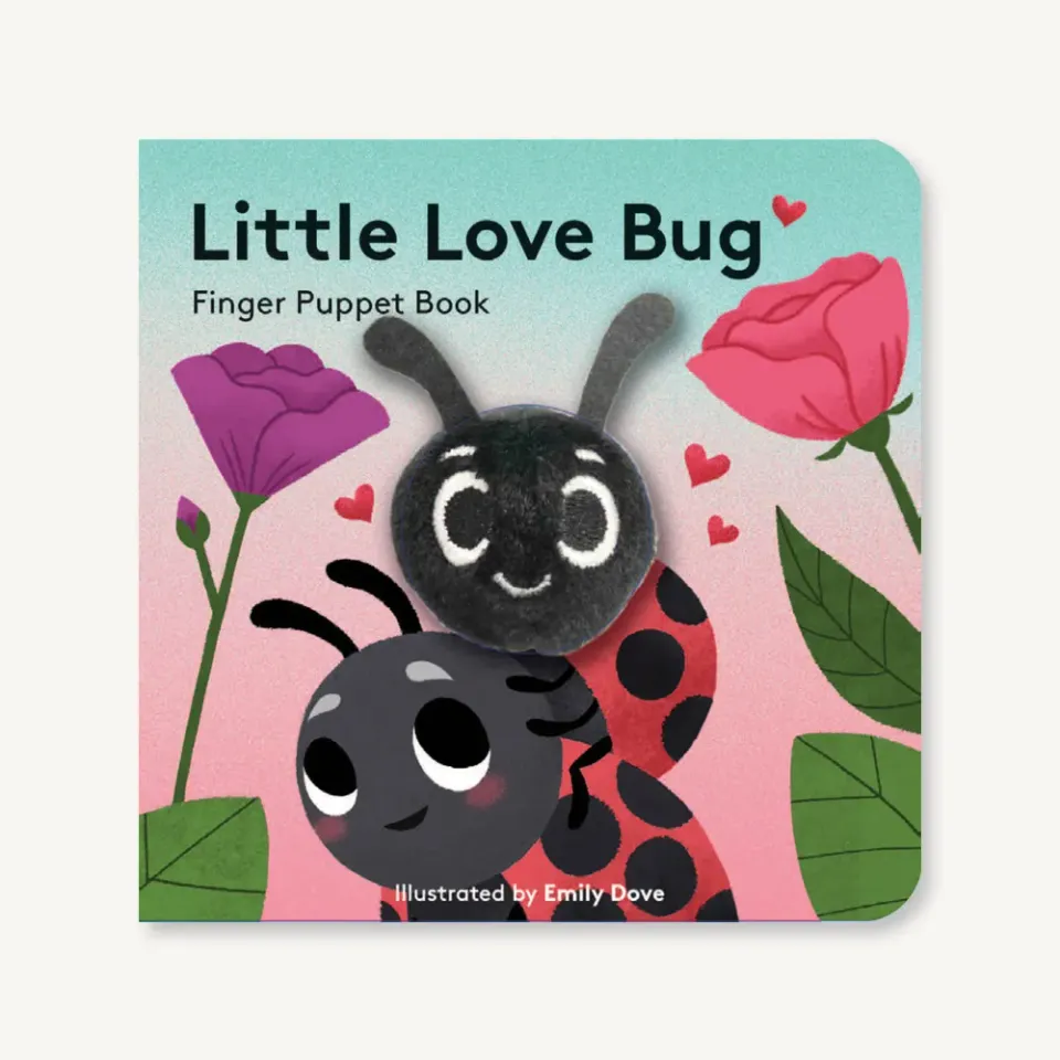 Games Room Little Finger Puppet Little Love Bug pekbok bebis mjuk docka