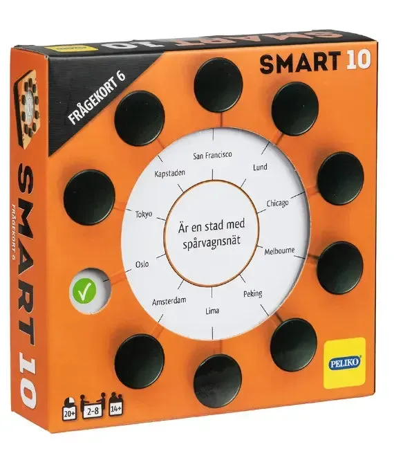 Smart10 Frågekort 6 frågespel expansion 100 kort svensk
