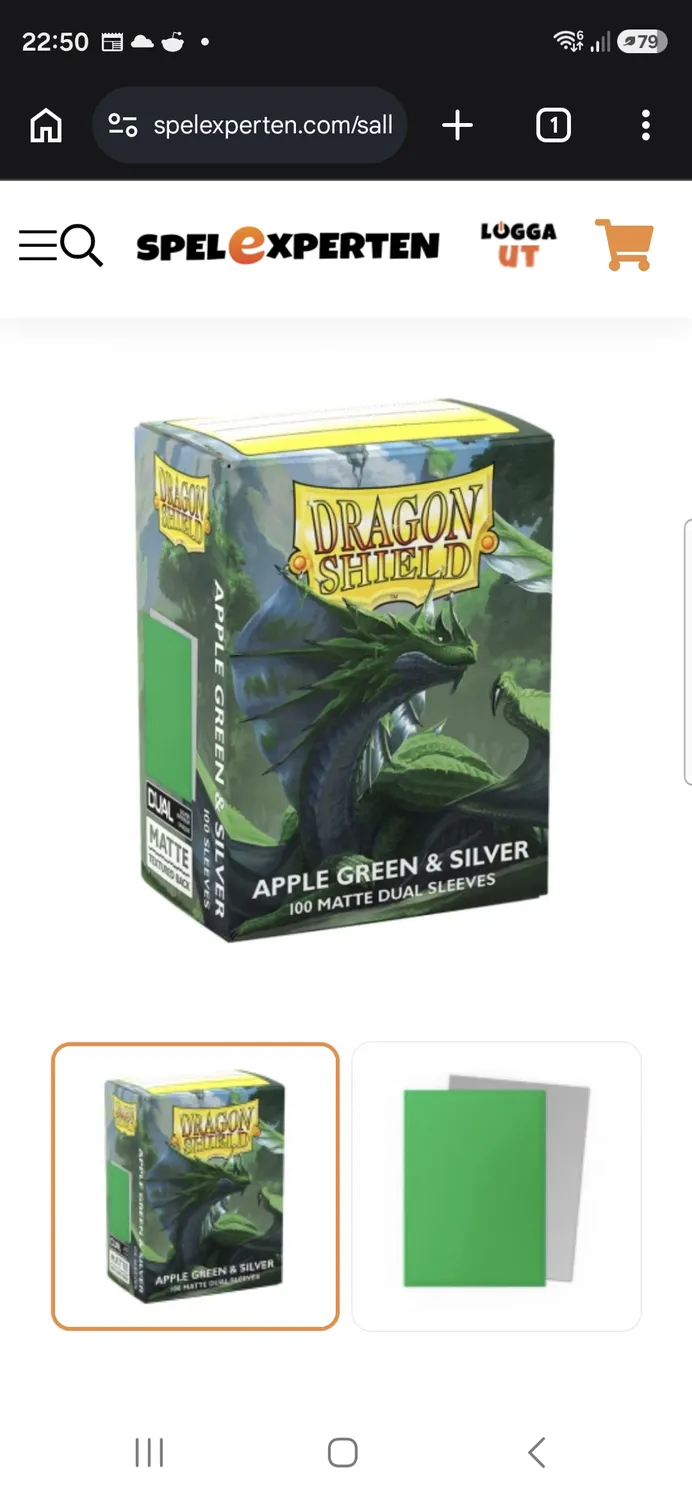 Dragon Shield Matte Dual Apple Green Silver kortfickor 100-pack