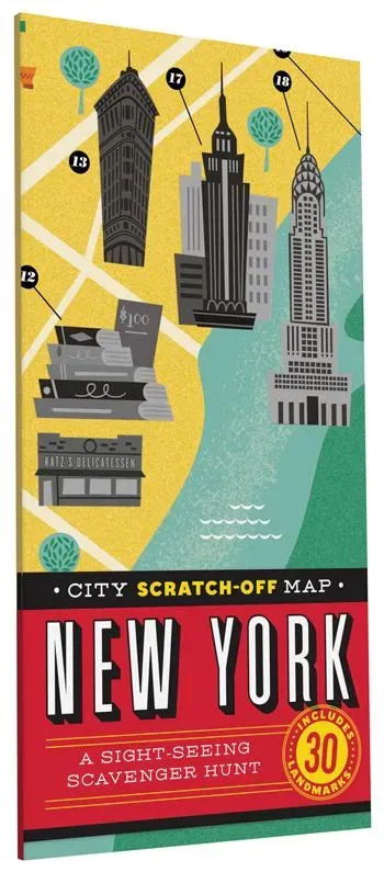 Games Room City Scratch-Off Map New York skrapkarta