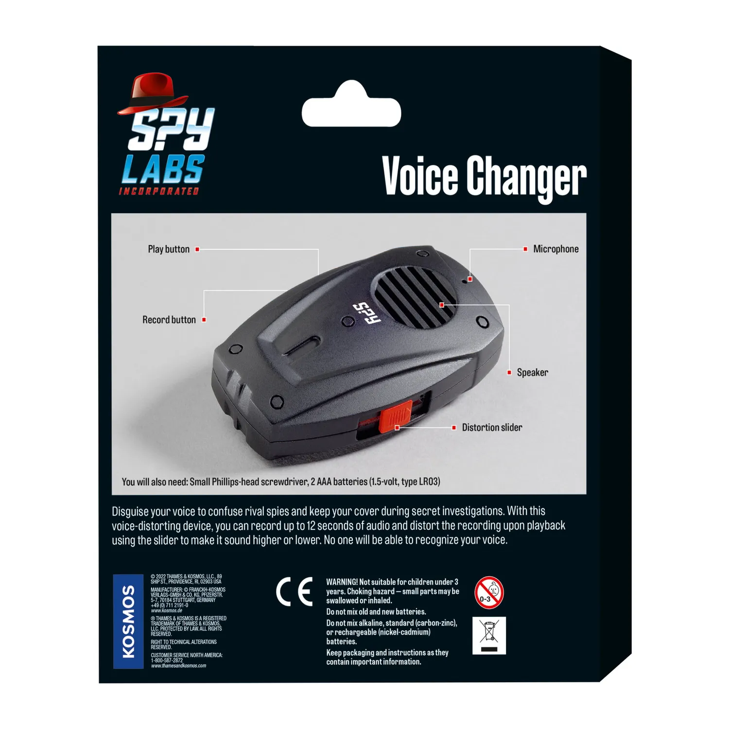 Kosmos Spy Labs Voice Changer röstförvrängare 12 sek