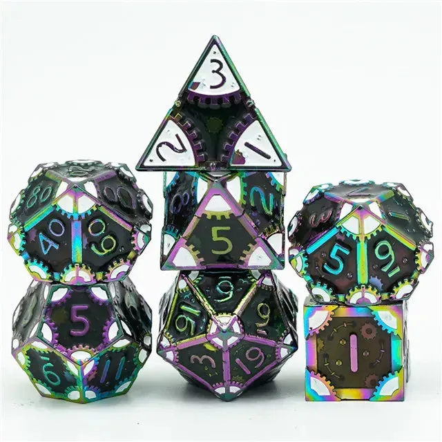 Dragon's Lair Steam Punk tärningsset metall rainbow