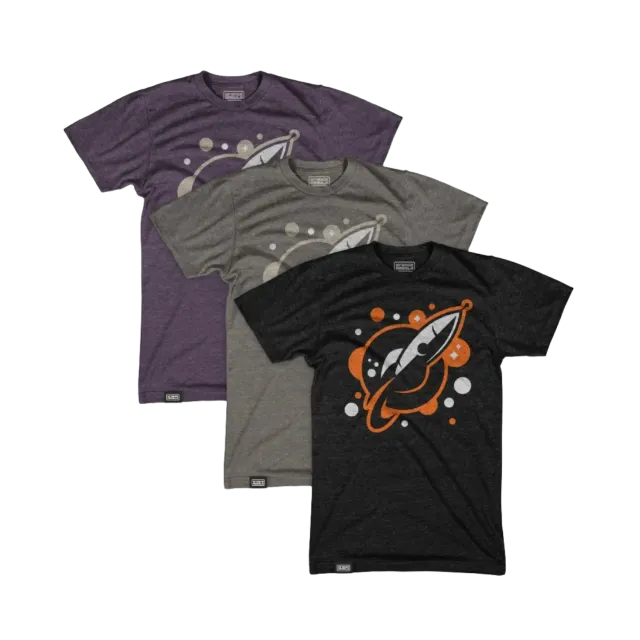 Orange Nebula Pop Rocket Tee t-shirt svart L triblend