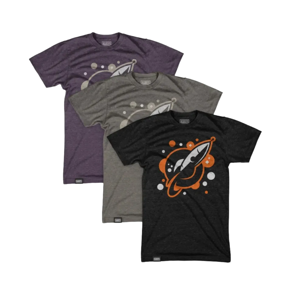 Orange Nebula Pop Rocket Tee t-shirt svart L triblend