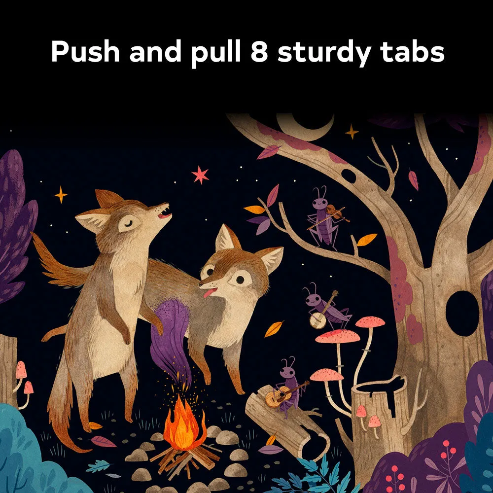 Games Room Moonlight Prance bilderbok dra-flikar nattdjur rim