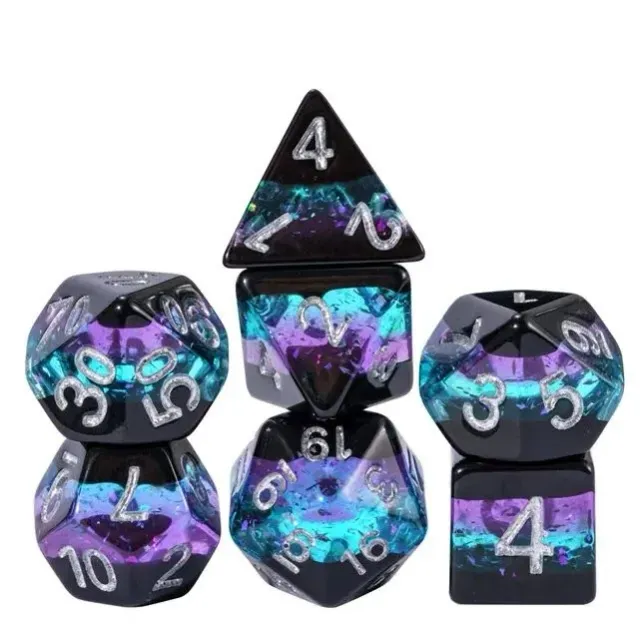 Nebula Aurora Polyhedral Dice Set tärningsset 7 resin