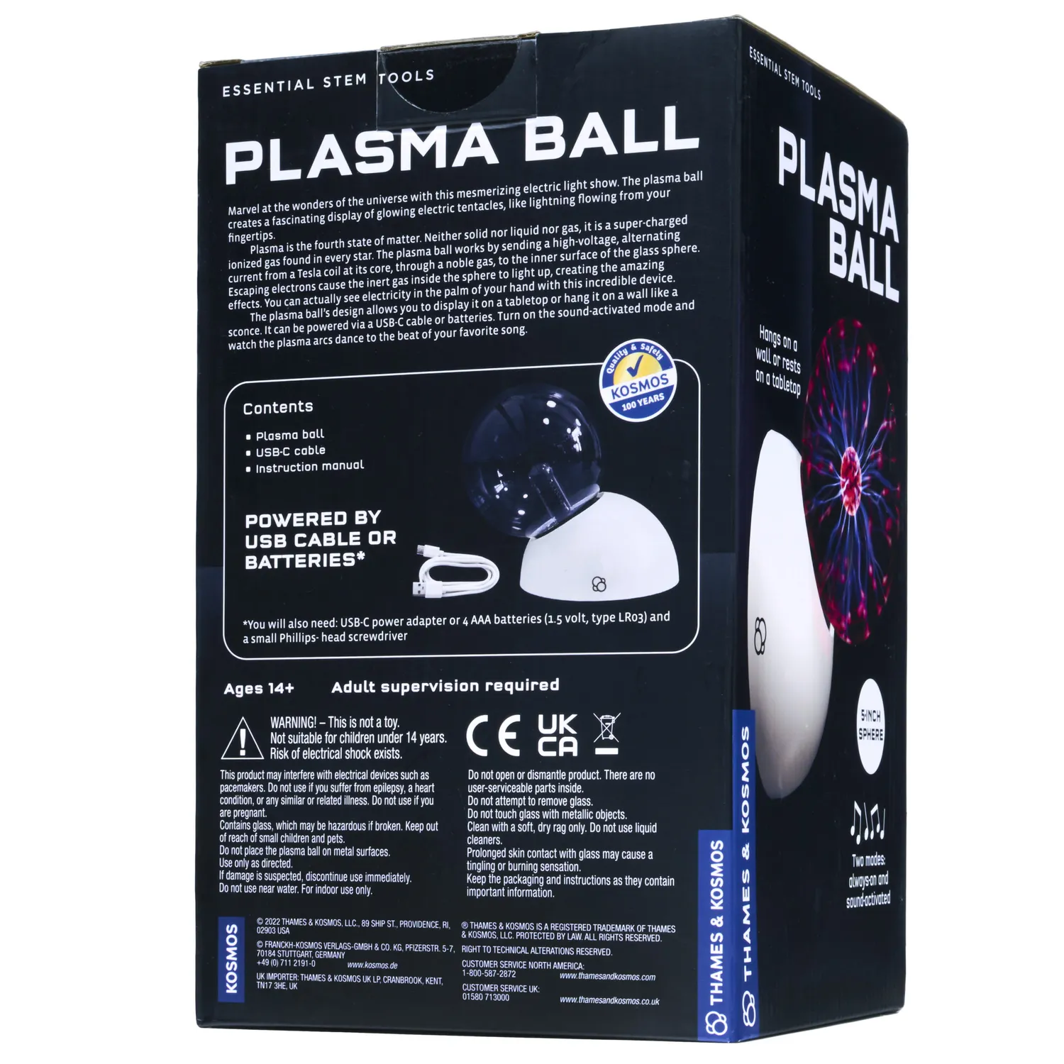 Kosmos Games Plasma Ball plasmaboll lampa ljudstyrd