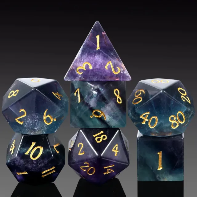 Dragon's Lair Obsidian Fluorite tärningsset rollspel