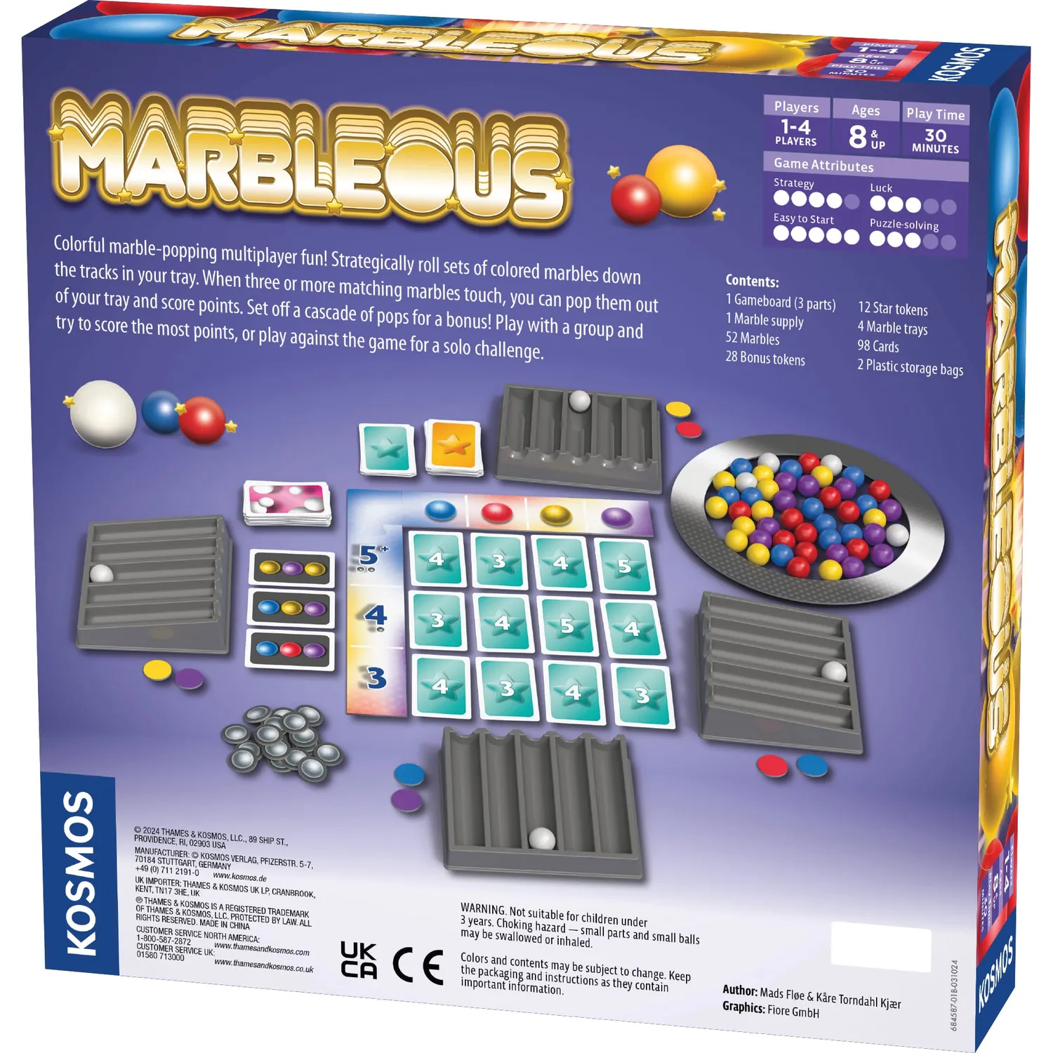 Kosmos Marbleous brädspel kulpop för familjen