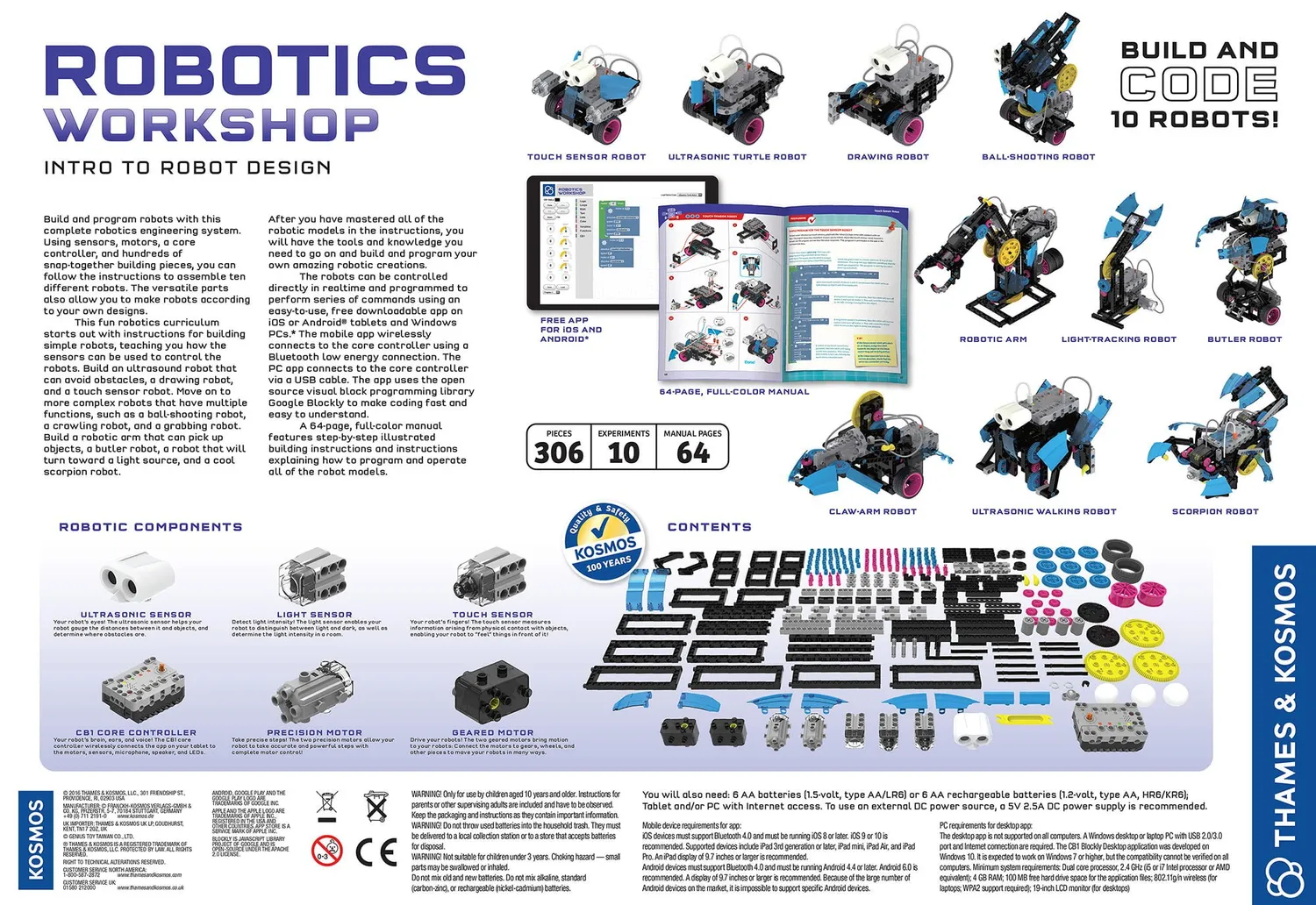 Kosmos 620377 Robotics Workshop robotkit 10 robotar
