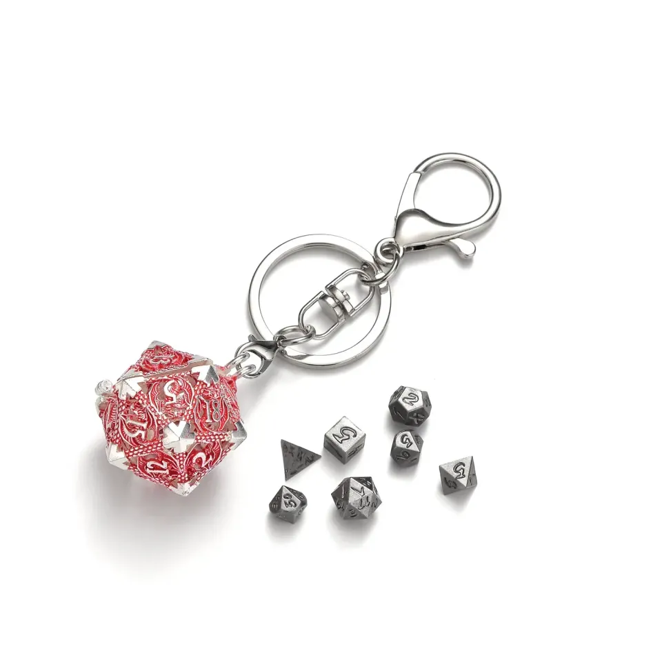 Dragon's Lair Mini Metal Dice Set Keychain tärningar röd