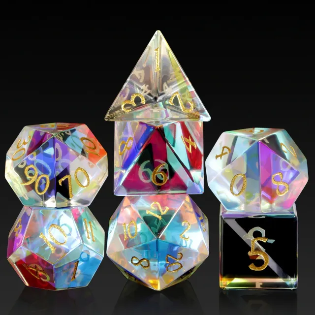 Dragon's Lair Prismatic Glass Dice tärningsset glas