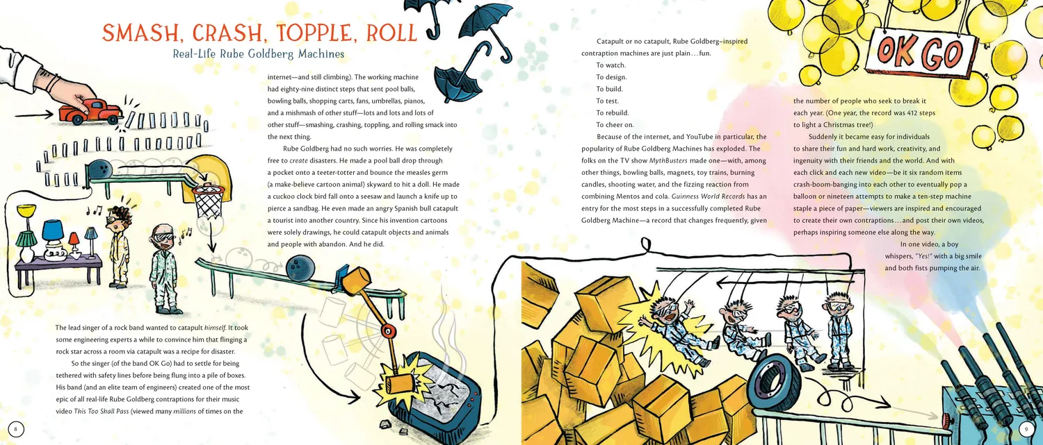 Games Room Smash, Crash, Topple, Roll! bilderbok Rube Goldberg
