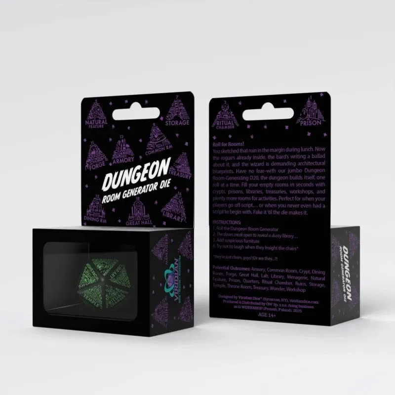 Q Workshop Dungeon Generator T20 tärning svart grön