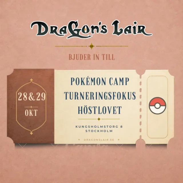 Dragon's Lair Pokémon Camp Turneringsfokus läger 28-29 okt
