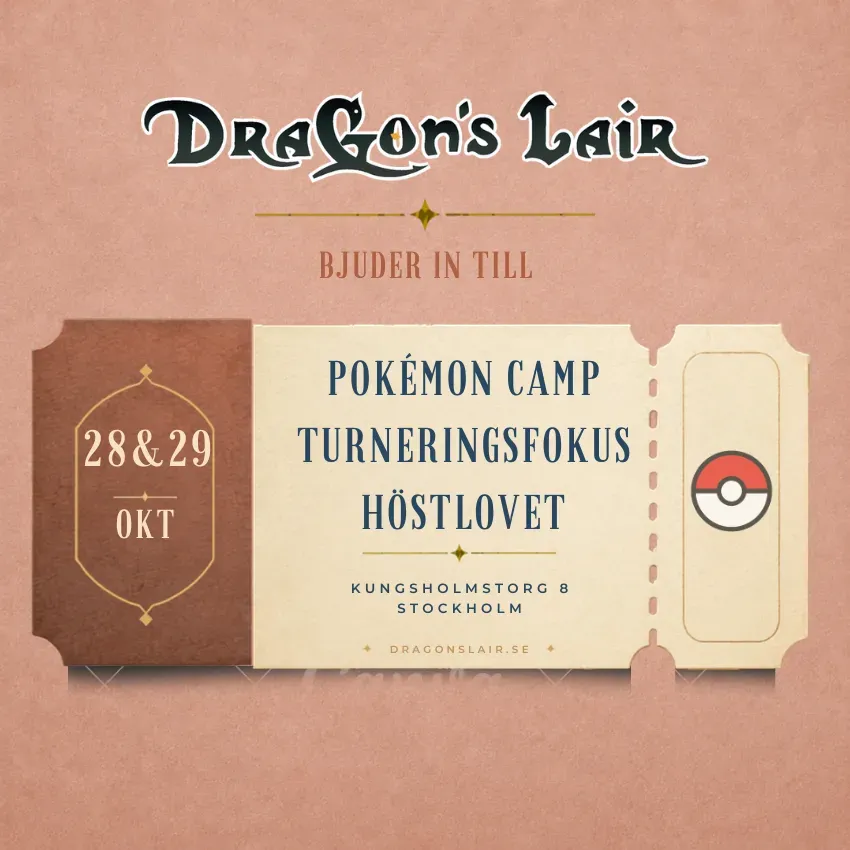 Dragon's Lair Pokémon Camp Turneringsfokus läger 28-29 okt