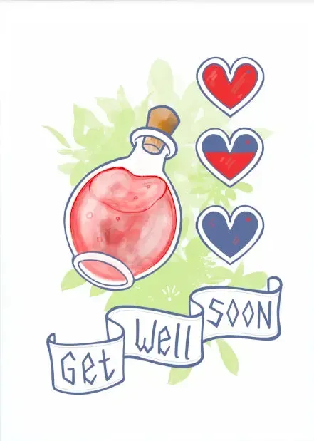 Dragon's Lair gratulationskort krya på dig Get well soon