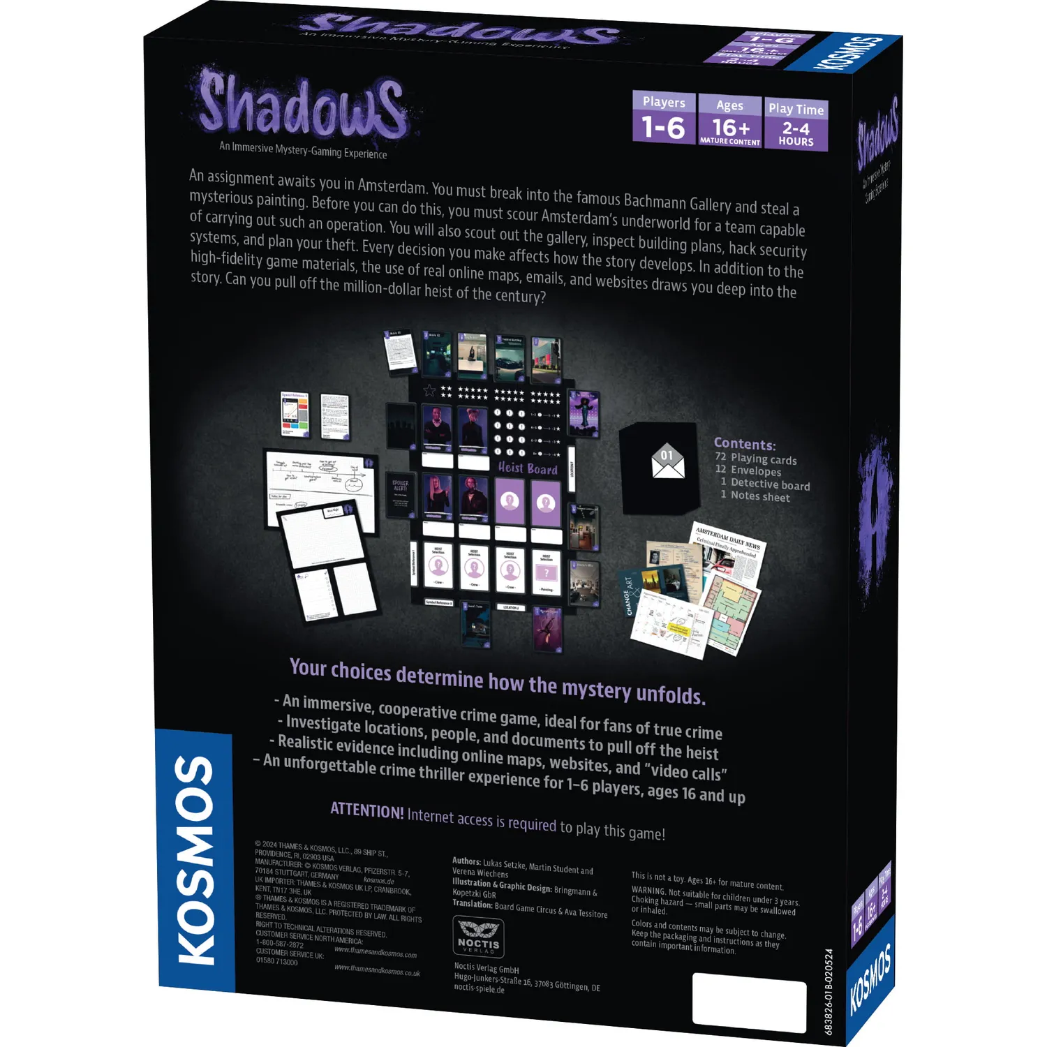 Kosmos Games Masters of Crime Shadows sällskapsspel kupp