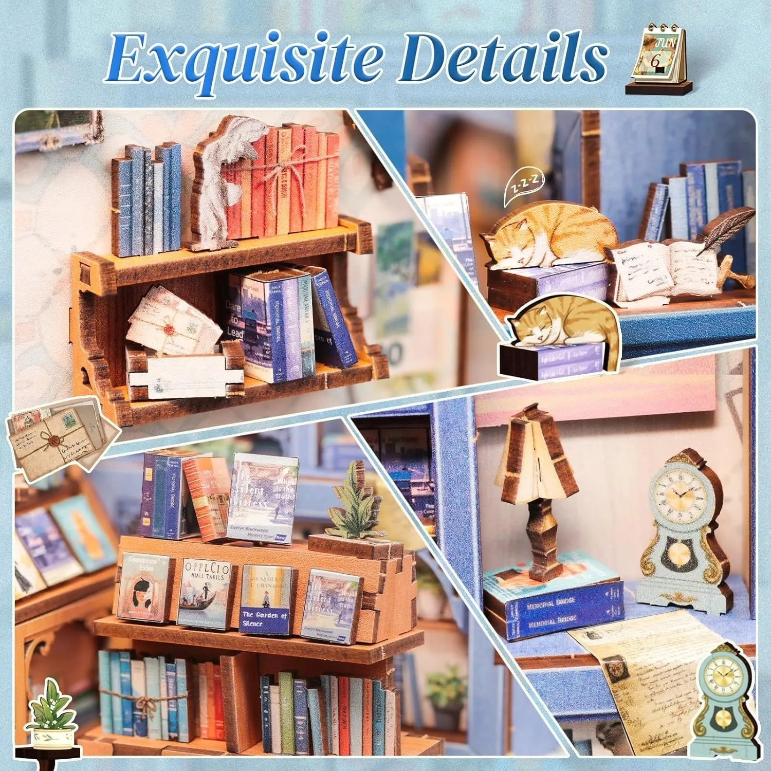 CuteBee Literature Bookstore book nook pysselkit miniatyr