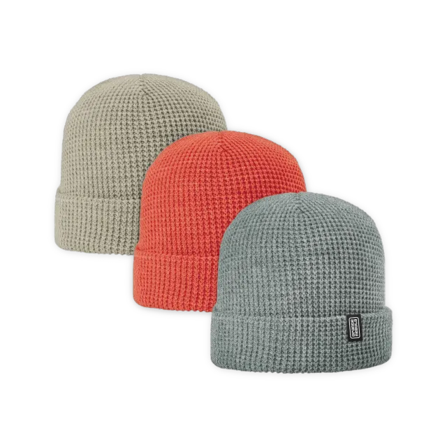 Orange Nebula Beanie mossa Caramel mjuk stickad