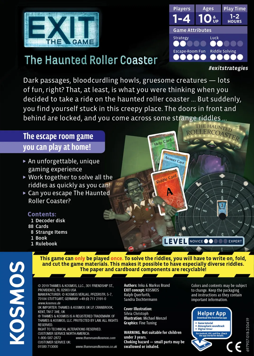 Kosmos EXIT Haunted Roller Coaster sällskapsspel nivå 2/5