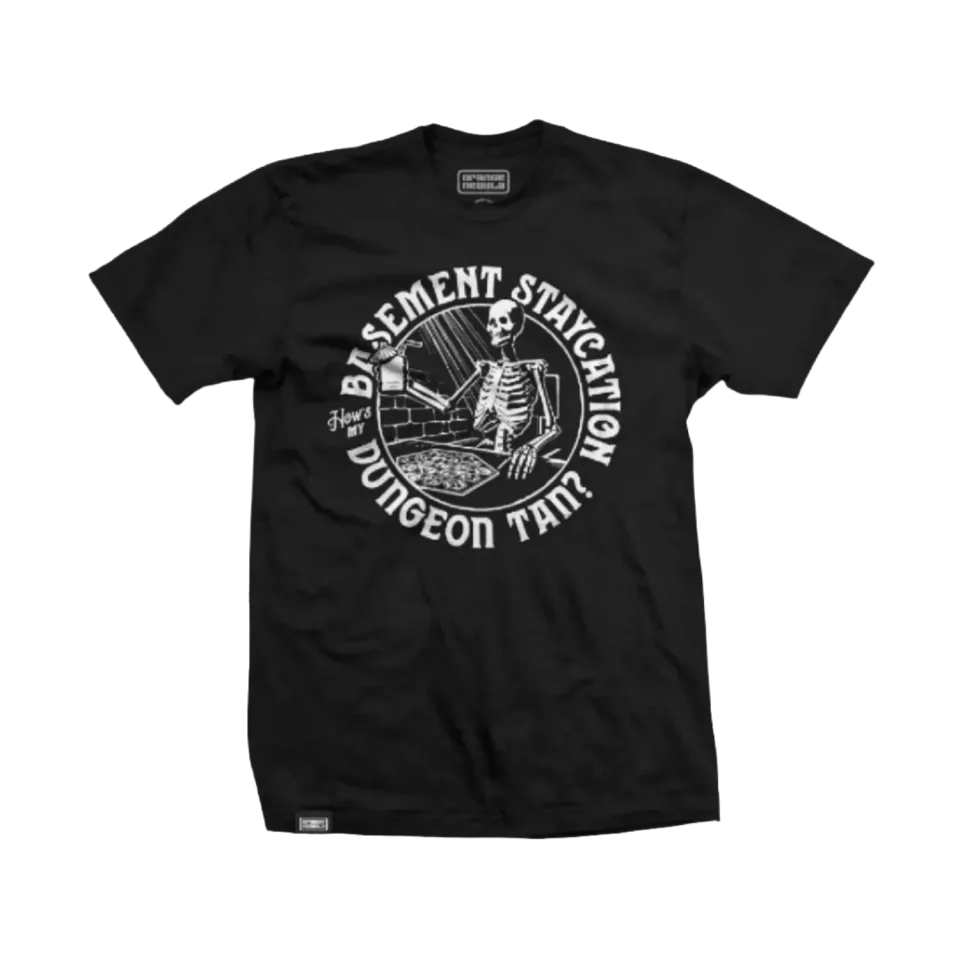 Orange Nebula Basement Staycation t-shirt S–4XL