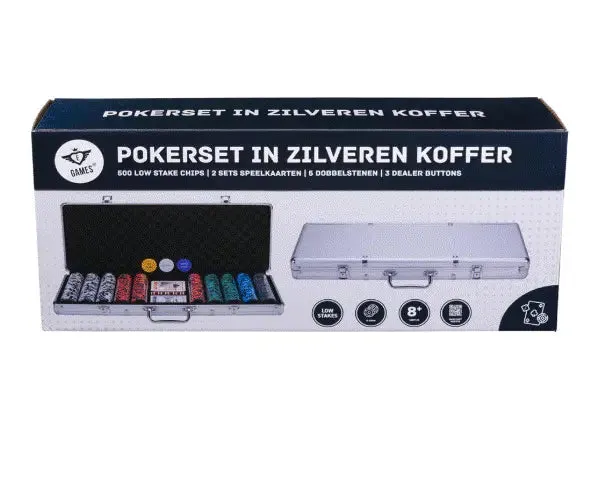 Dragon's Lair Poker Set Silver Case pokerset 500 marker låg