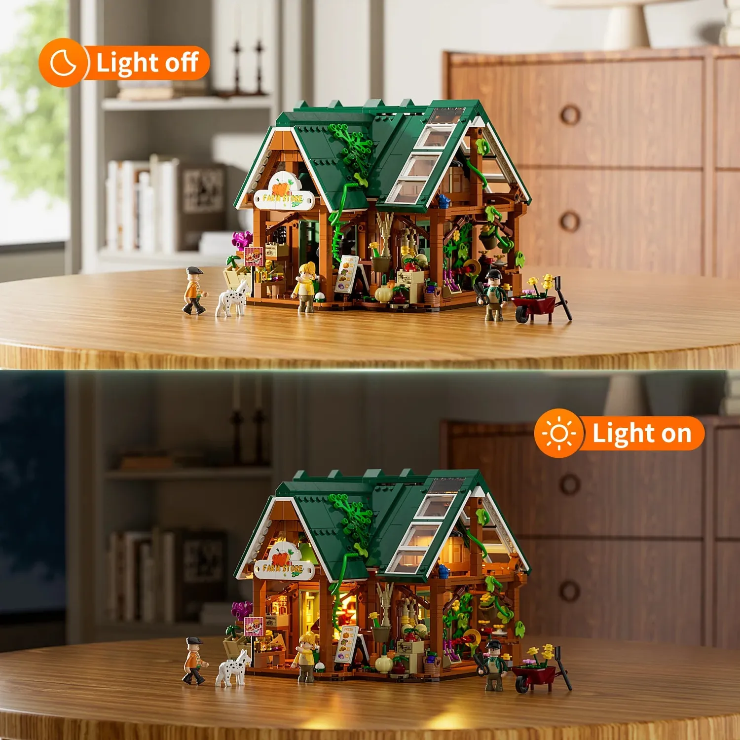 Dragon's Lair Farm Store byggset 1523 delar med LED-ljus
