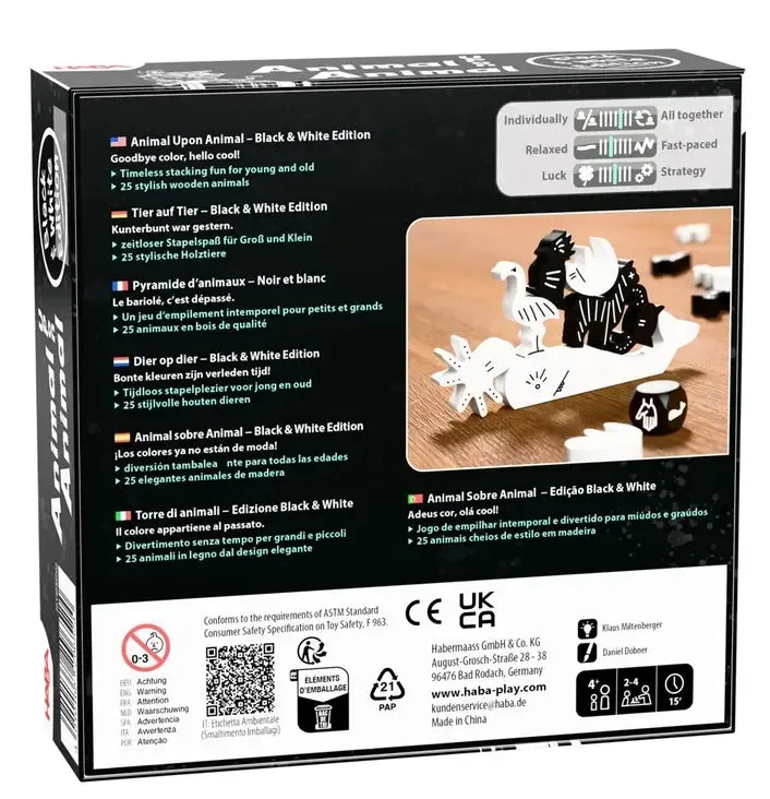 Dragon's Lair Animal Upon Animal Black White stapelspel