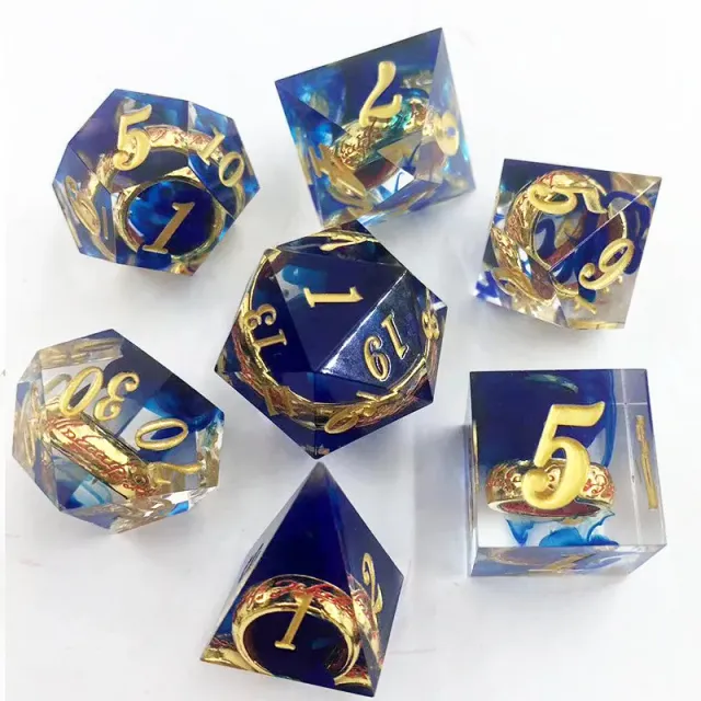 Dragon's Lair Sharp Edge Rings Blue tärningsset 7 tärningar