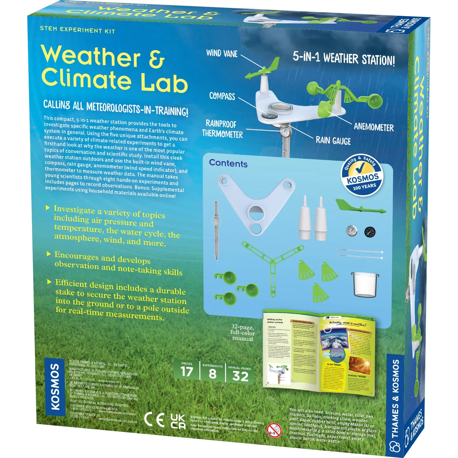 Kosmos Weather & Climate Lab väderstation 5-i-1