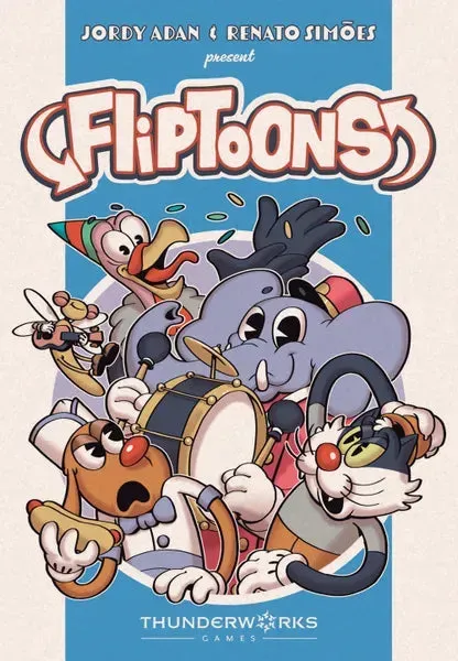 Fliptoons deckbuilding kortspel 1-4 spelare berdmelse fartfyllt