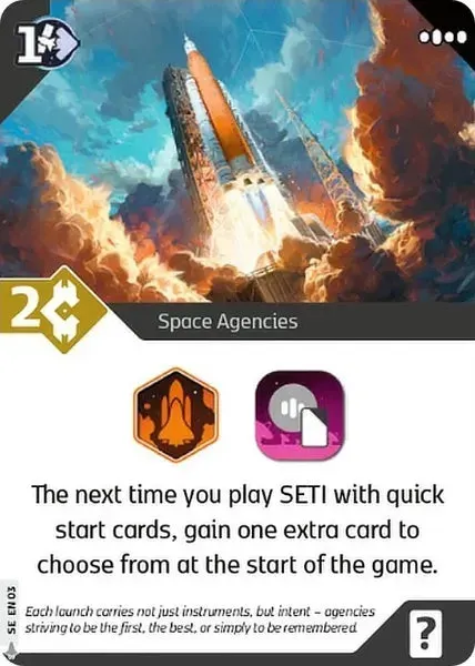 SETI Space Agencies promokort quick start 2 credits