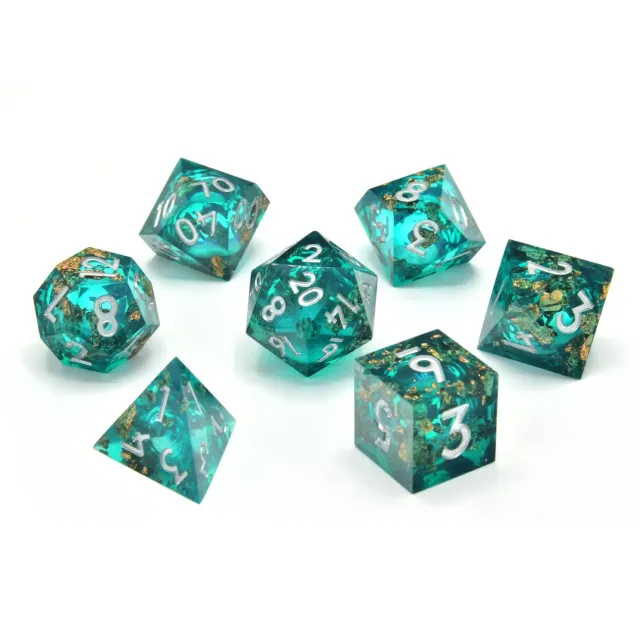 Dragon's Lair Forest Fountain Liquid Core RPG Dice Set tärningsset 7 turkos