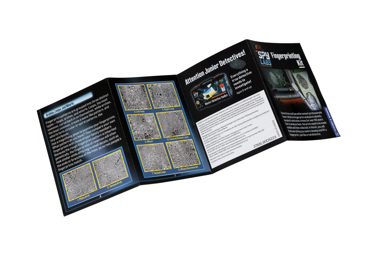 Kosmos Spy Labs Fingerprinting Kit detektivset plåtask