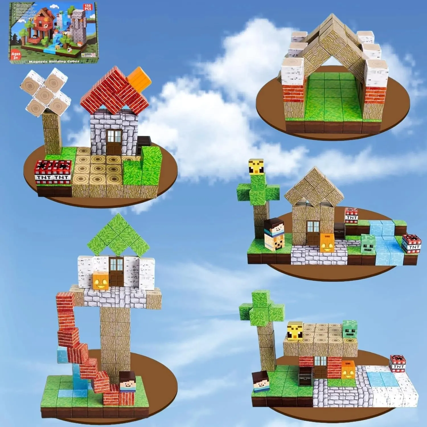 Dragon's Lair Forest Cabin magnetiska byggblock 150-pack magnetleksak