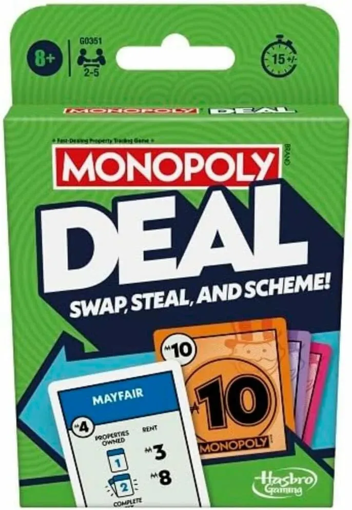 Monopoly Deal kortspel svenska regler travel size