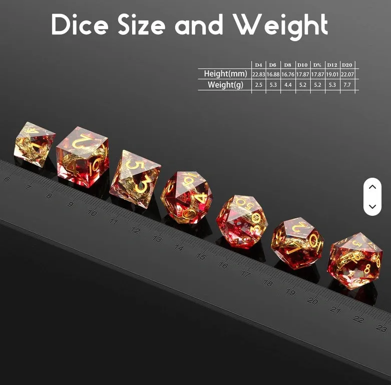 Dragon's Lair Sharp Edge Dice Set Rings Red tärningsset 7-pack