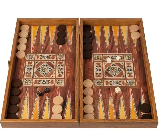 Manopoulos Mosaic backgammon och dam medium wenge