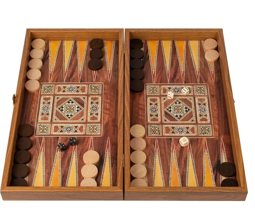 Manopoulos Mosaic backgammon och dam medium wenge