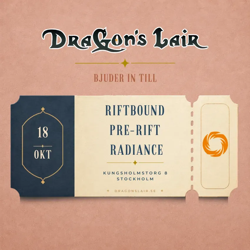 Dragon's Lair Riftbound Pre-Rift Radiance deltagarbiljett 18/10