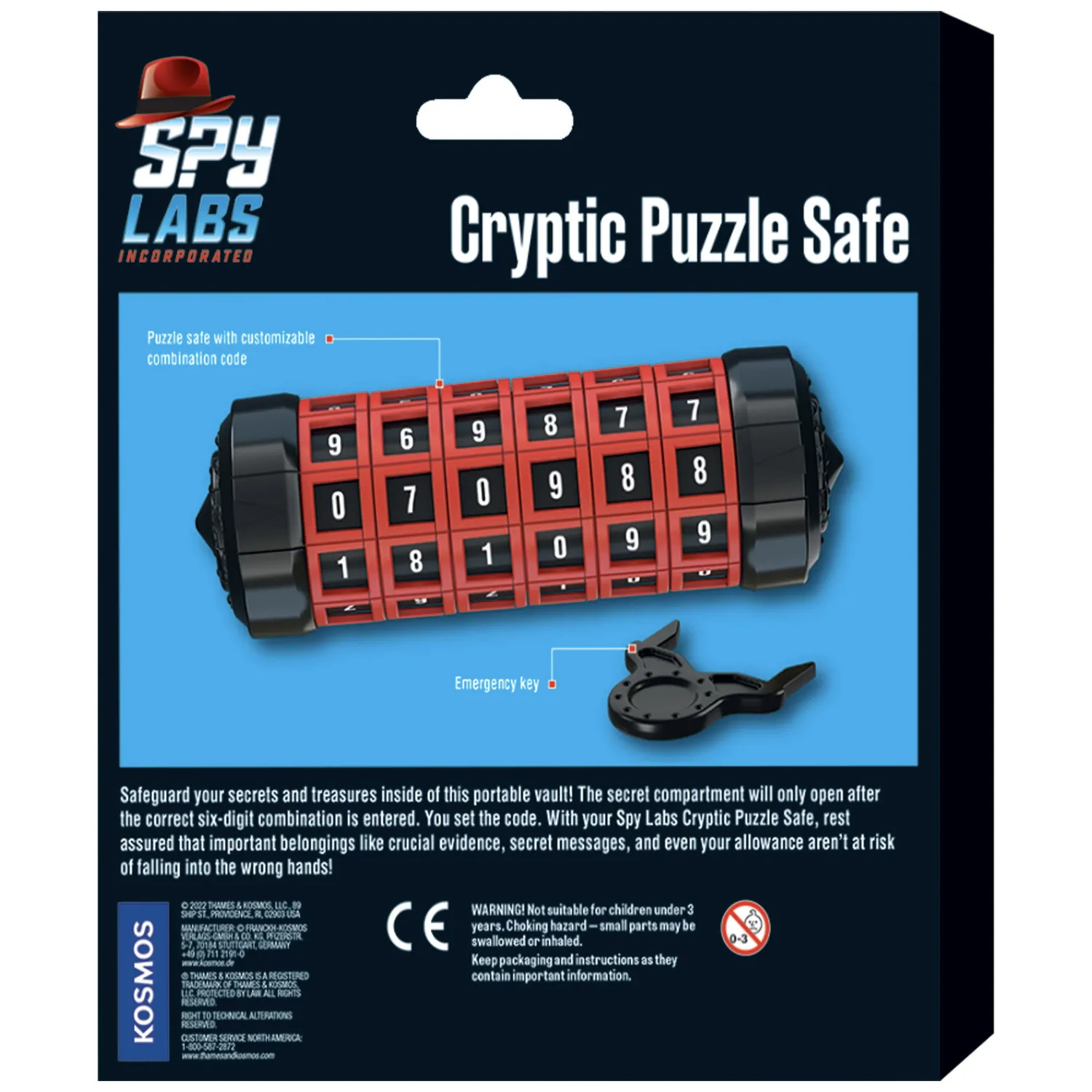 Kosmos Spy Labs Cryptic Puzzle Safe kassaskåp kodlås