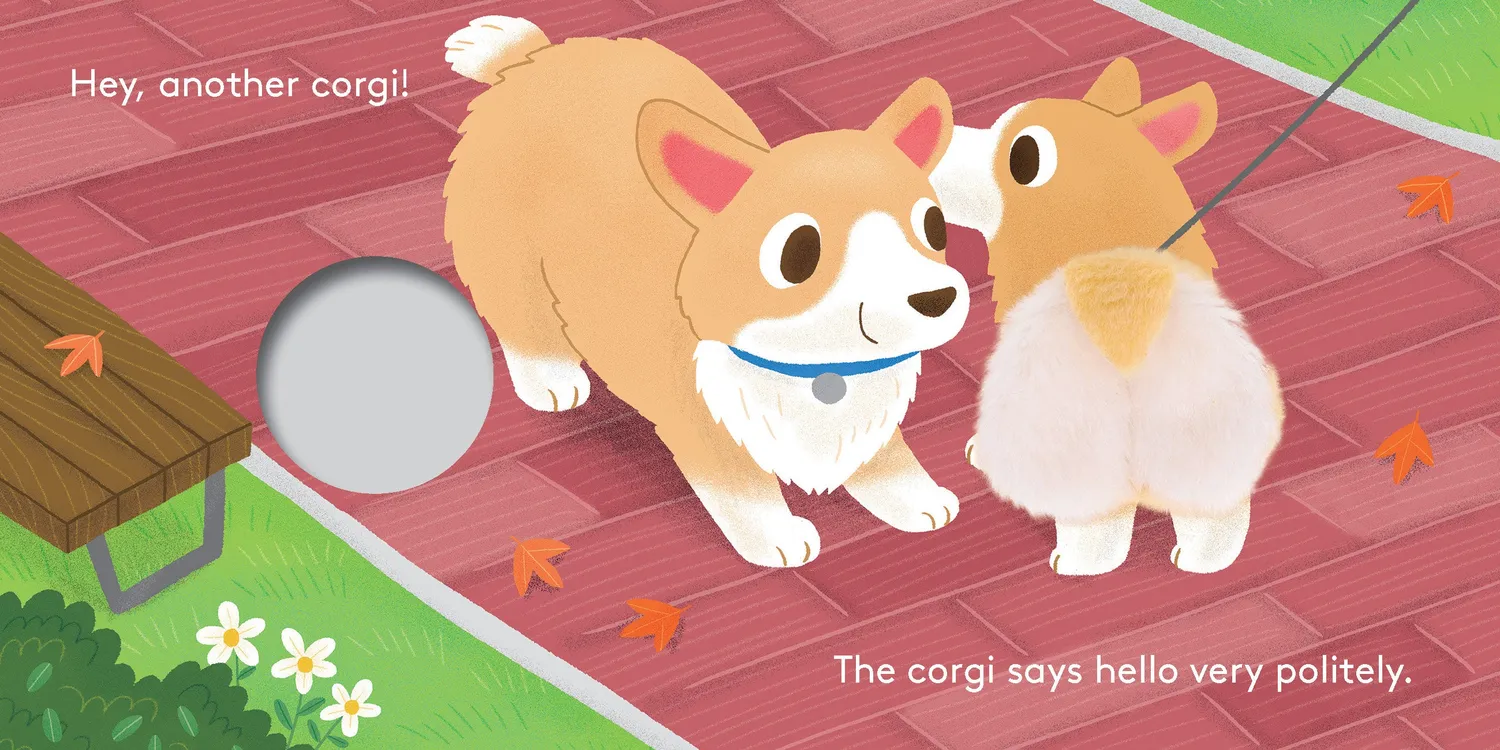 Games Room Baby Corgi Butt fingerbok med docka