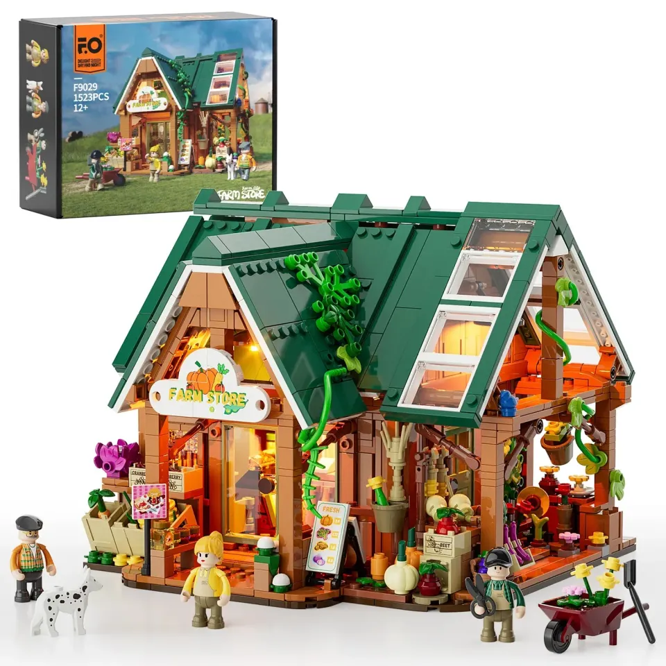 Dragon's Lair Farm Store byggset 1523 delar med LED-ljus